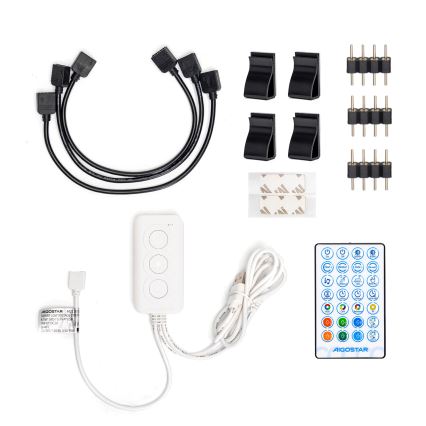 Aigostar - Tira LED RGB Inteligente com regulação 4x0,5m LED/4,5W/5V Wi-Fi + comando