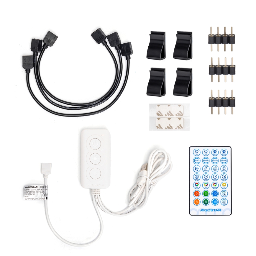 Aigostar - Tira LED RGB Inteligente com regulação 4x0,5m LED/4,5W/5V Wi-Fi + comando