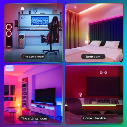 Aigostar - Tira LED RGB com regulação 5m LED/24W/12/230V IP65 + CR