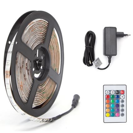 Aigostar - Tira LED RGB com regulação 5m LED/24W/12/230V IP65 + CR