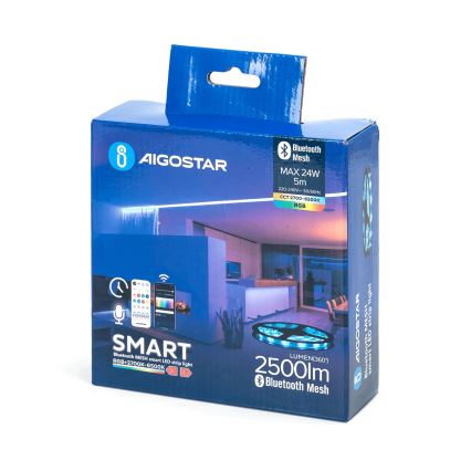 Aigostar - Tira LED RGBW com regulação 5m MESH Inteligente LED/24W/230V 2700-6500K + comando