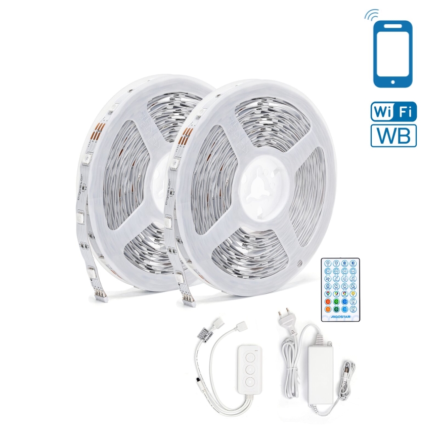 Aigostar - Tira LED RGBW com regulação LED/48W/12V 2x7,5 m Wi-Fi