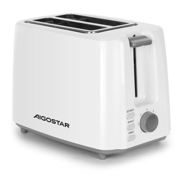 Aigostar - Torradeira com 2 espaços 750W/230V branco