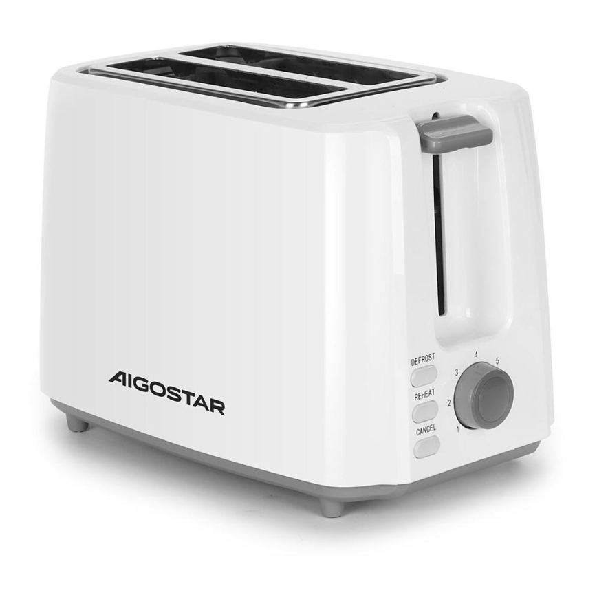Aigostar - Torradeira com 2 espaços 750W/230V branco