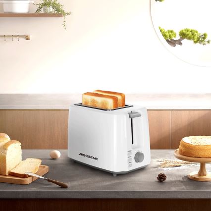 Aigostar - Torradeira com 2 espaços 750W/230V branco