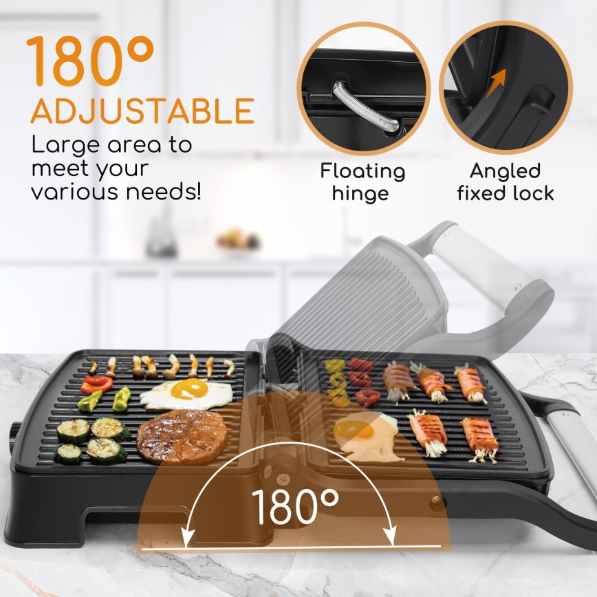 Aigostar - Tostadeira 1500W/230V cromado mate/preto
