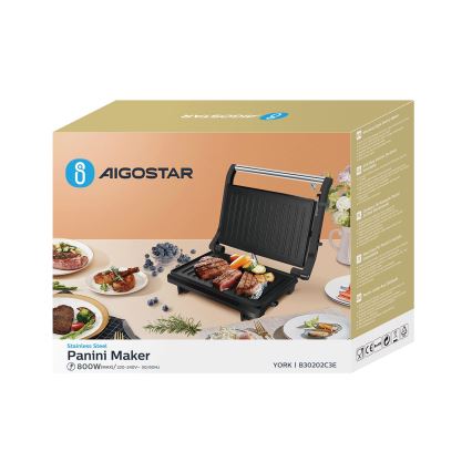 Aigostar - Tostadeira 800W/230V preto/cromado mate