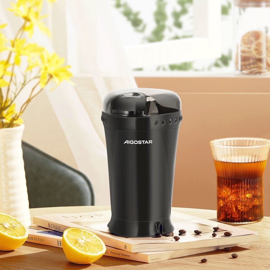 Aigostar - Triturador elétrico de café em grão 60g 200W/230V preto