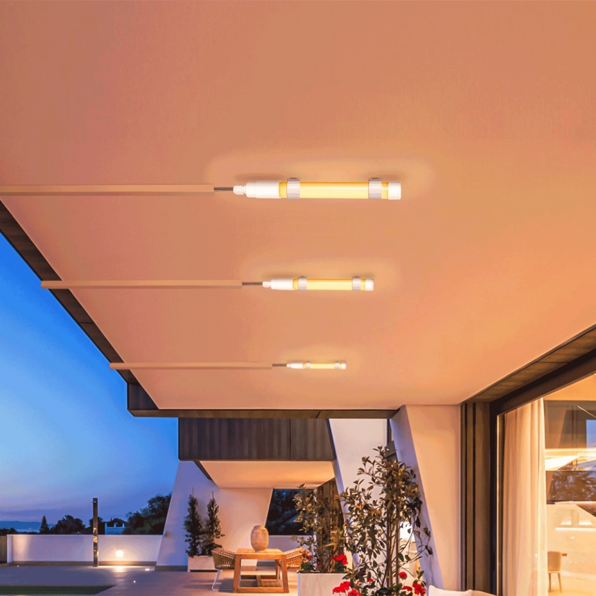 Aigostar - Tubo LED regulável com painel solar LED/3,2V 3000K/4000K/6500K IP65 + comando