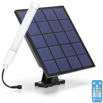 Aigostar - Tubo LED regulável com painel solar LED/3,2V 3000K/4000K/6500K IP65 + comando