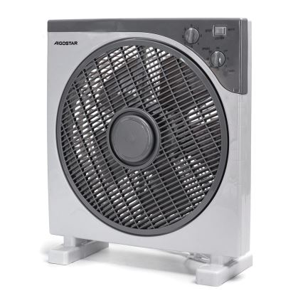 Aigostar - Ventilador de chão 35W/230V diâmetro 30 cm branco/cinza
