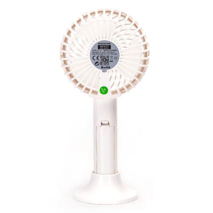 Aigostar - Ventoinha de bolso recarregável 3W/5V 1500mAh USB branco