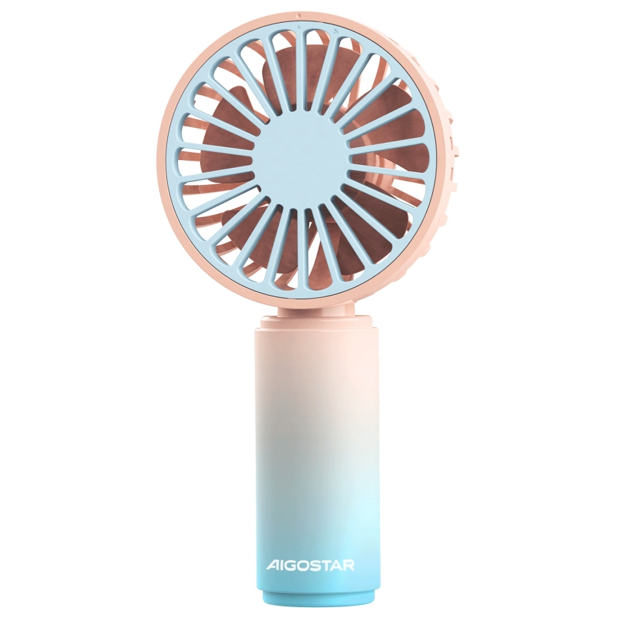 Aigostar - Ventoinha de bolso recarregável 3W/5V 500mAh USB rosa/azul