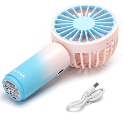 Aigostar - Ventoinha de bolso recarregável 3W/5V 500mAh USB rosa/azul