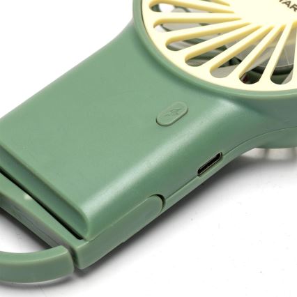 Aigostar - Ventoinha de bolso recarregável 4W/5V 500mAh USB verde