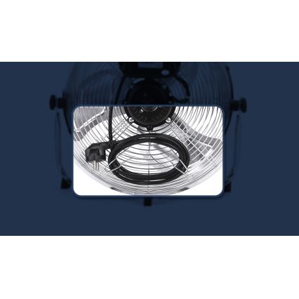 Aigostar - Ventoinha de chão 100W/230V cromado brilhante