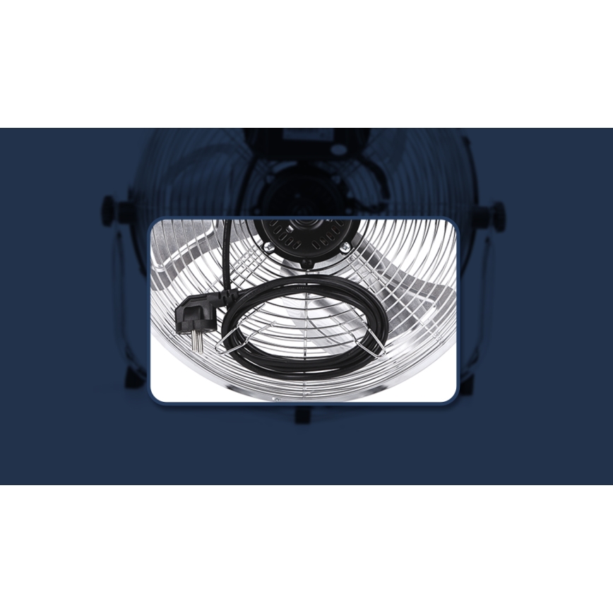 Aigostar - Ventoinha de chão 100W/230V cromado brilhante