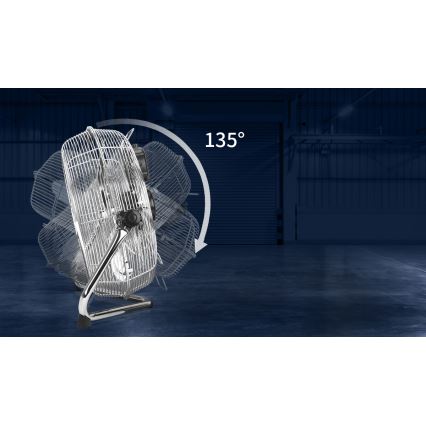 Aigostar - Ventoinha de chão 100W/230V cromado brilhante