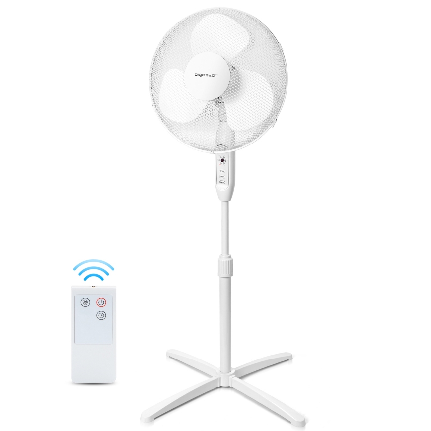 Aigostar - Ventoinha de chão 40W/230V 120 cm branco