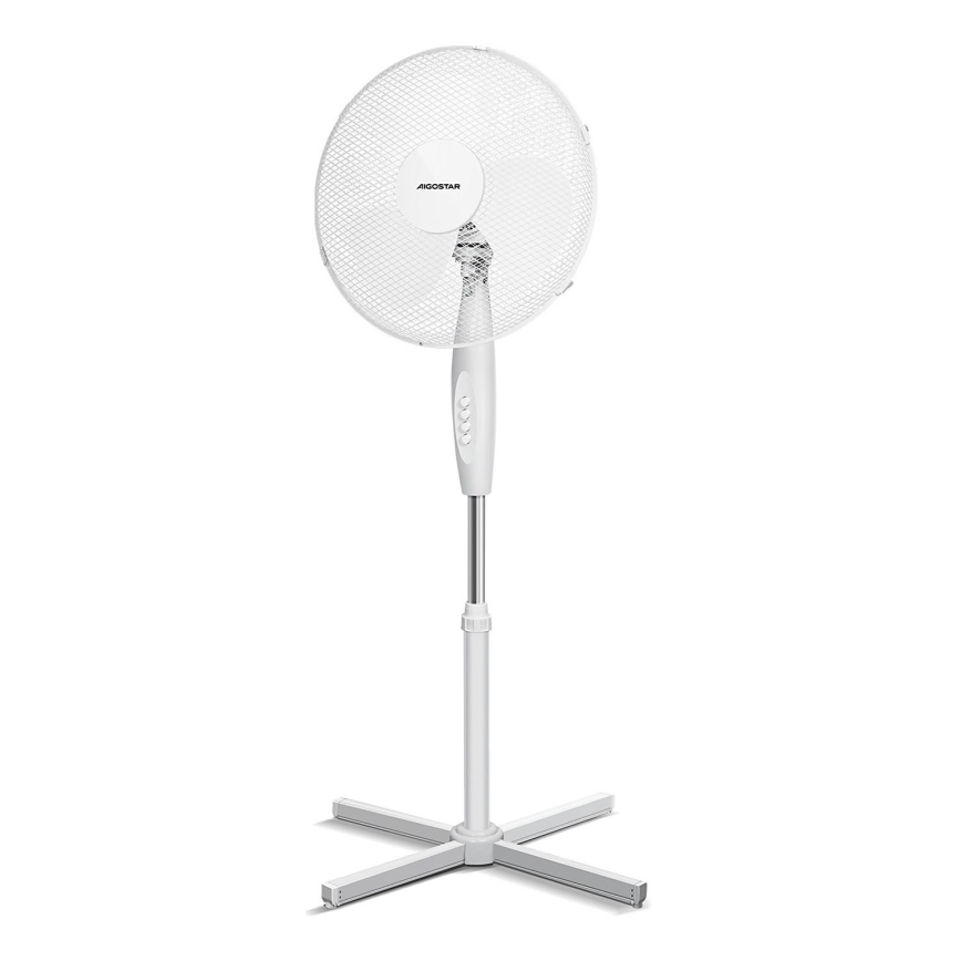 Aigostar - Ventoinha de chão 45W/230V 125 cm branco