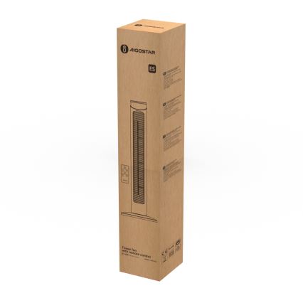 Aigostar - Ventoinha de chão 45W/230V preto + CR