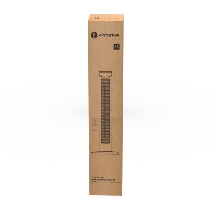 Aigostar - Ventoinha de chão 45W/230V preto + CR