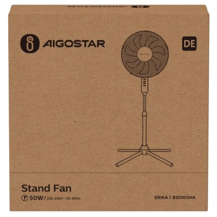 Aigostar - Ventoinha de chão 50W/230V 120 cm branco