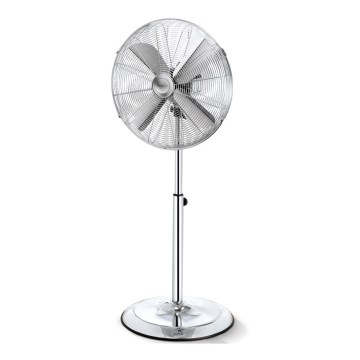 Aigostar - Ventoinha de chão 50W/230V 44,8 cm cromado brilhante
