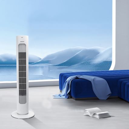 Aigostar - Ventoinha de chão 50W/230V branco + comando