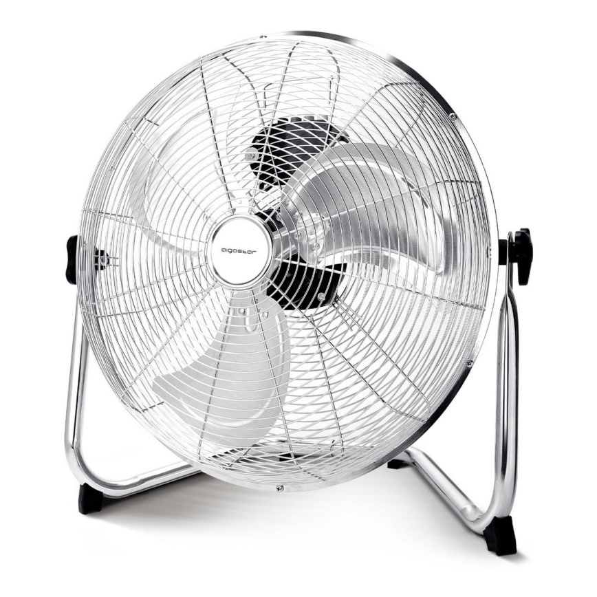Aigostar - Ventoinha de chão 60W/230V 44,5 cm cromado brilhante
