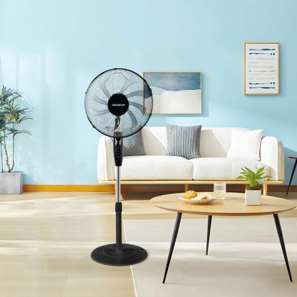 Aigostar - Ventoinha de chão 60W/230V preto