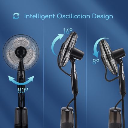 Aigostar - Ventoinha de chão com spray de água 75W/230V + CR