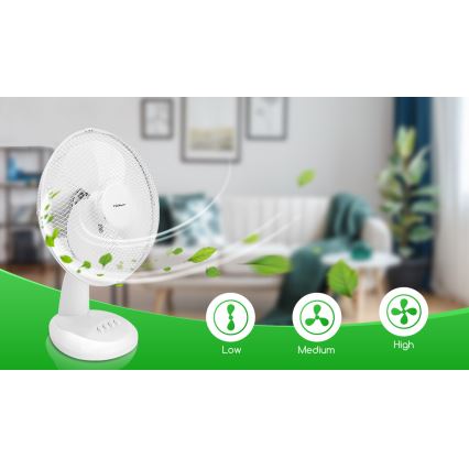 Aigostar - Ventoinha de mesa 35W/230V 34 cm branco