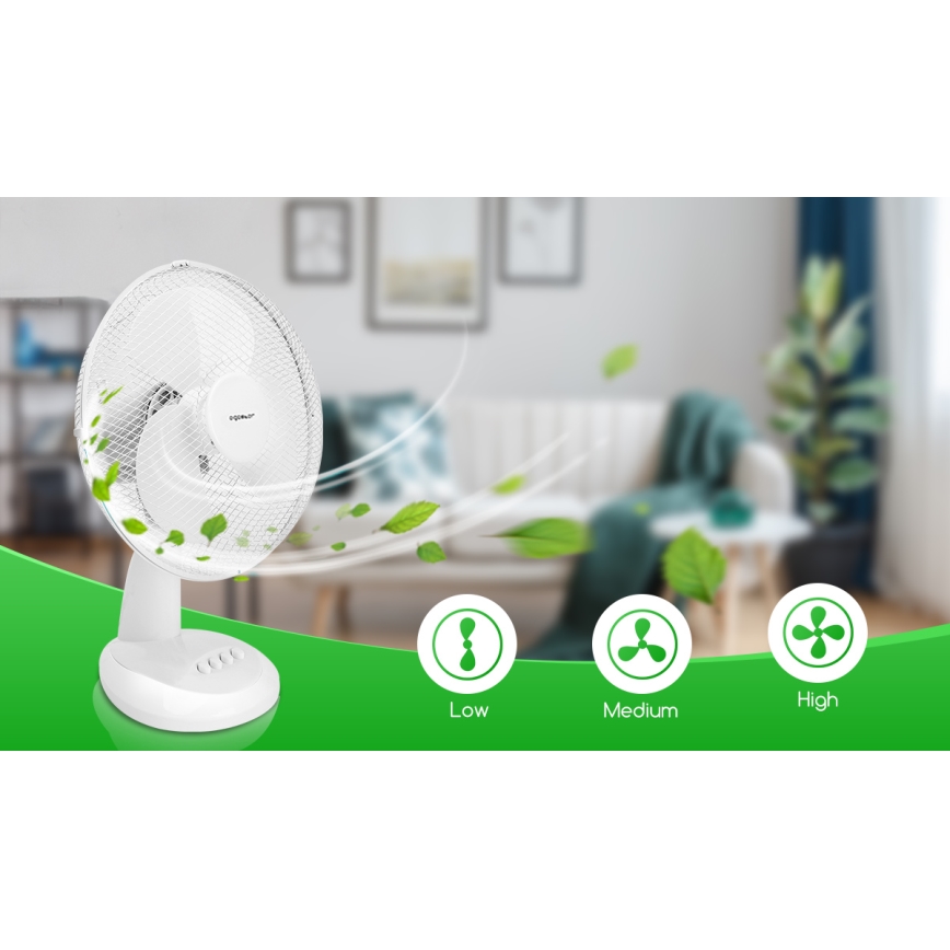 Aigostar - Ventoinha de mesa 35W/230V 34 cm branco