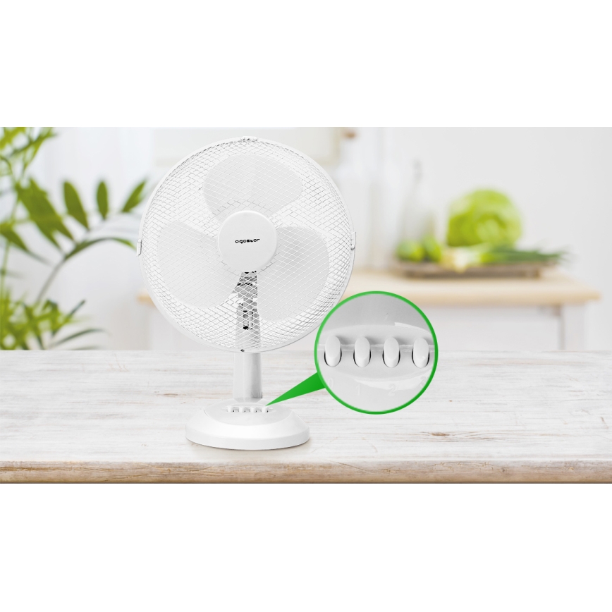 Aigostar - Ventoinha de mesa 35W/230V 34 cm branco
