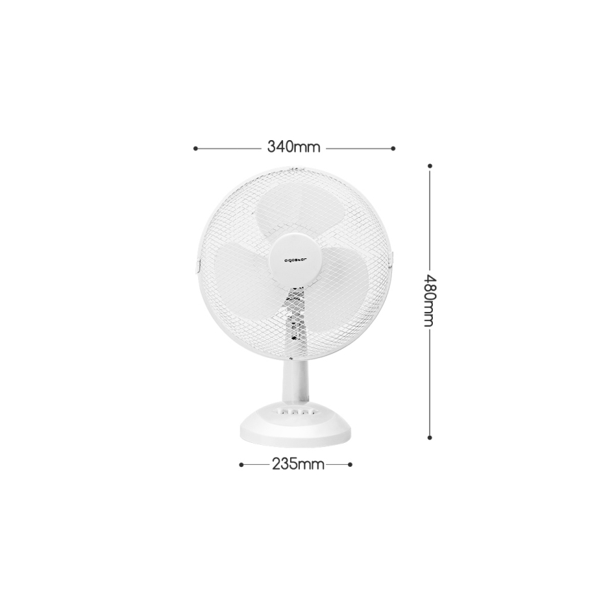 Aigostar - Ventoinha de mesa 35W/230V 34 cm branco