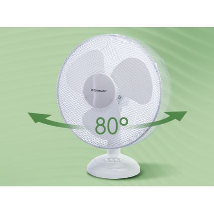 Aigostar - Ventoinha de mesa 45W/230V 34 cm branco
