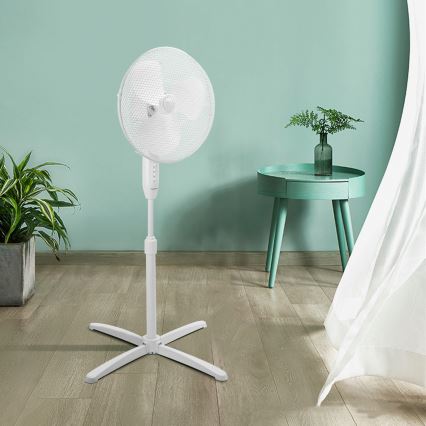 Aigostar - Ventoinha de pé 45W/230V 120 cm branco