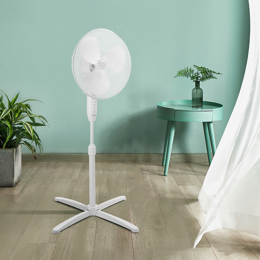 Aigostar - Ventoinha de pé 45W/230V 120 cm branco