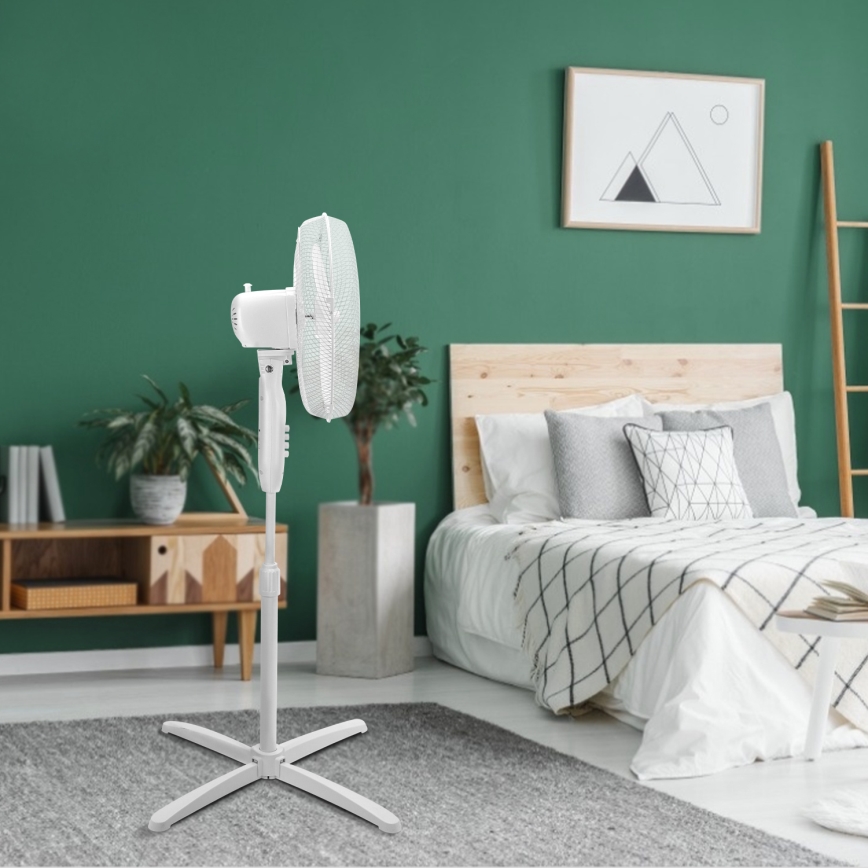 Aigostar - Ventoinha de pé 45W/230V 120 cm branco
