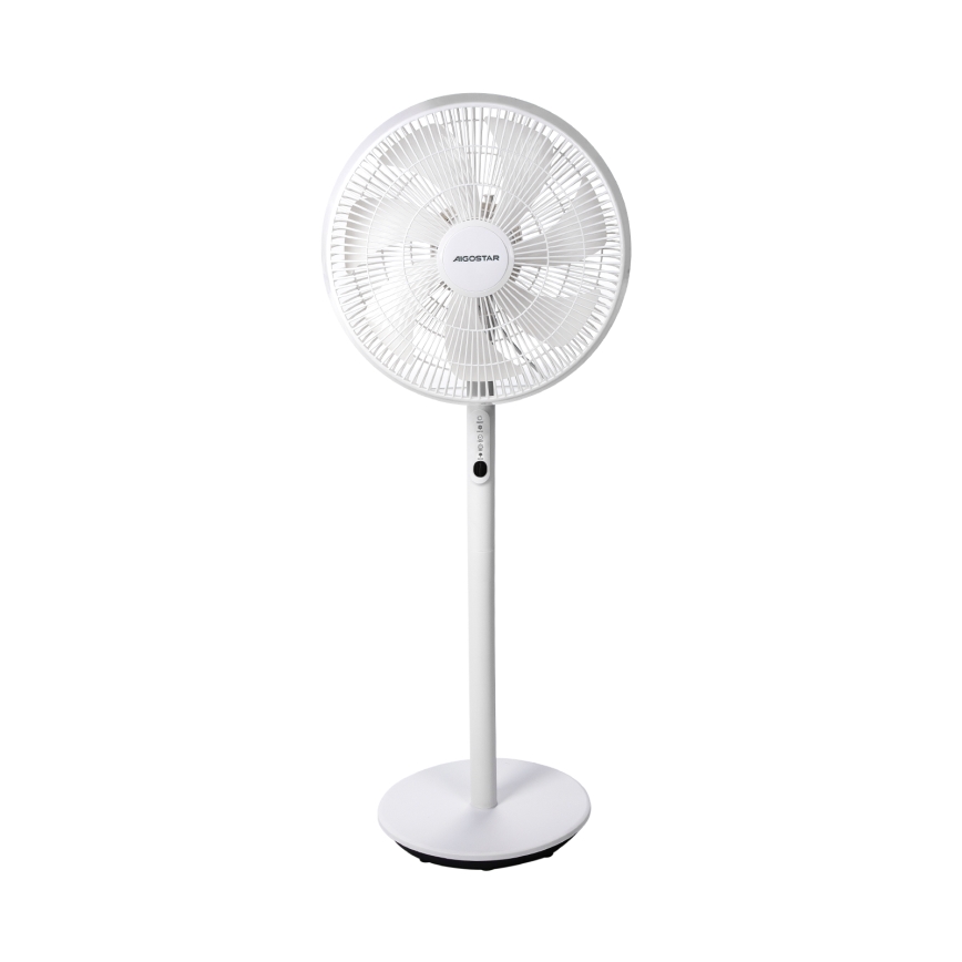 Aigostar - Ventoinha de pé 45W/230V branco + comando