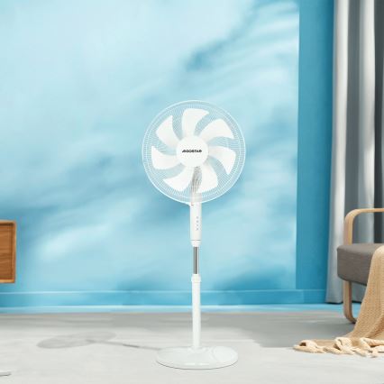 Aigostar - Ventoinha de pé 60W/230V branco