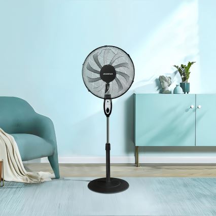 Aigostar - Ventoinha de pé 60W/230V preto + comando
