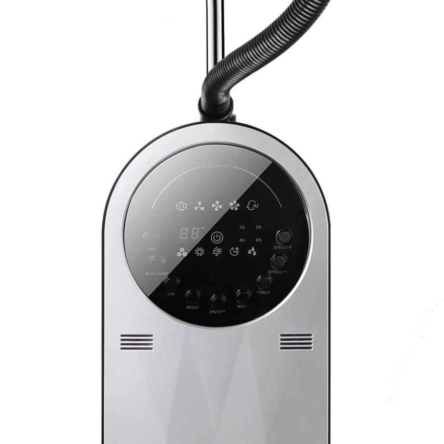 Aigostar - Ventoinha de pé com efeito de névoa MIST 95W/230V + comando