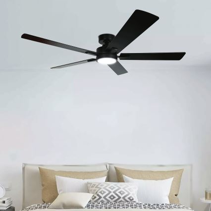 Aigostar - Ventoinha de teto LED com regulação LED/20W/230V 2700-6500K 132cm castanho + comando