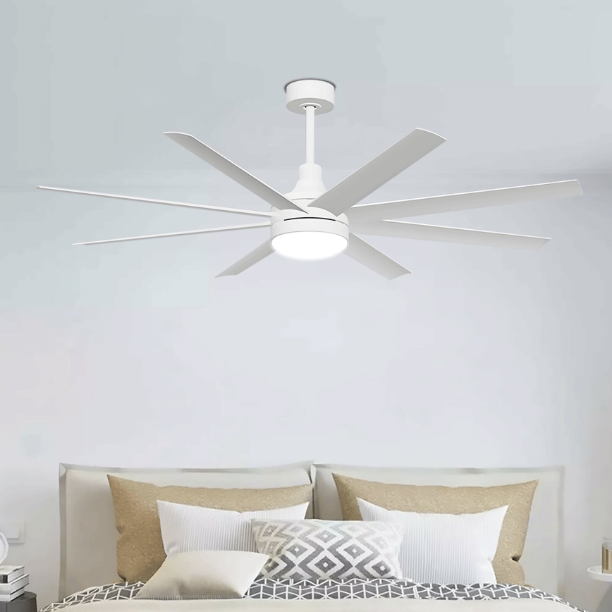 Aigostar - Ventoinha de teto LED com regulação LED/24W/230V 2700-6500K diâmetro 165 cm + comando branco