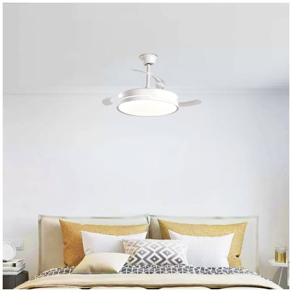 Aigostar - Ventoinha de teto LED com regulação LED/36W/230V 2700-6500K diâmetro 107 cm + comando branco