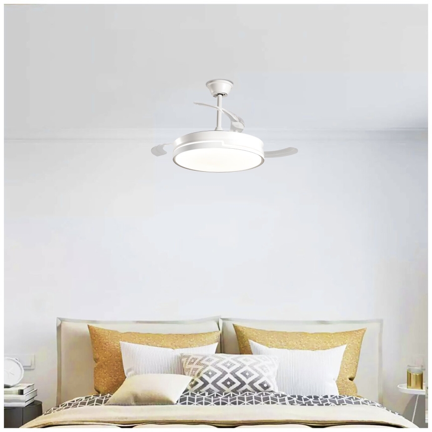 Aigostar - Ventoinha de teto LED com regulação LED/36W/230V 2700-6500K diâmetro 107 cm + comando branco