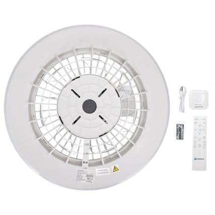 Aigostar - Iluminação de teto LED com regulação e ventoinha LED/40W/230V 2700-6500K diâmetro 48,5 cm branco + comando