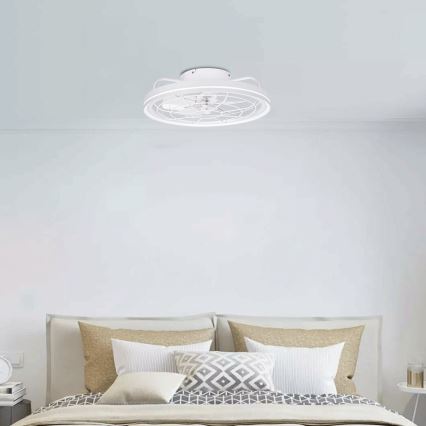 Aigostar - Ventoinha de teto LED com regulação LED/40W/230V 2700-6500K diâmetro 48 cm + comando branco